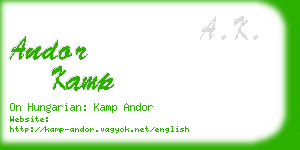 andor kamp business card